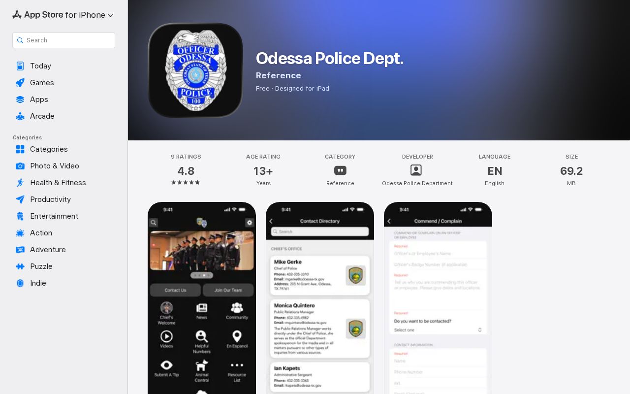 Ector County sex offender access in the official Odessa Police app