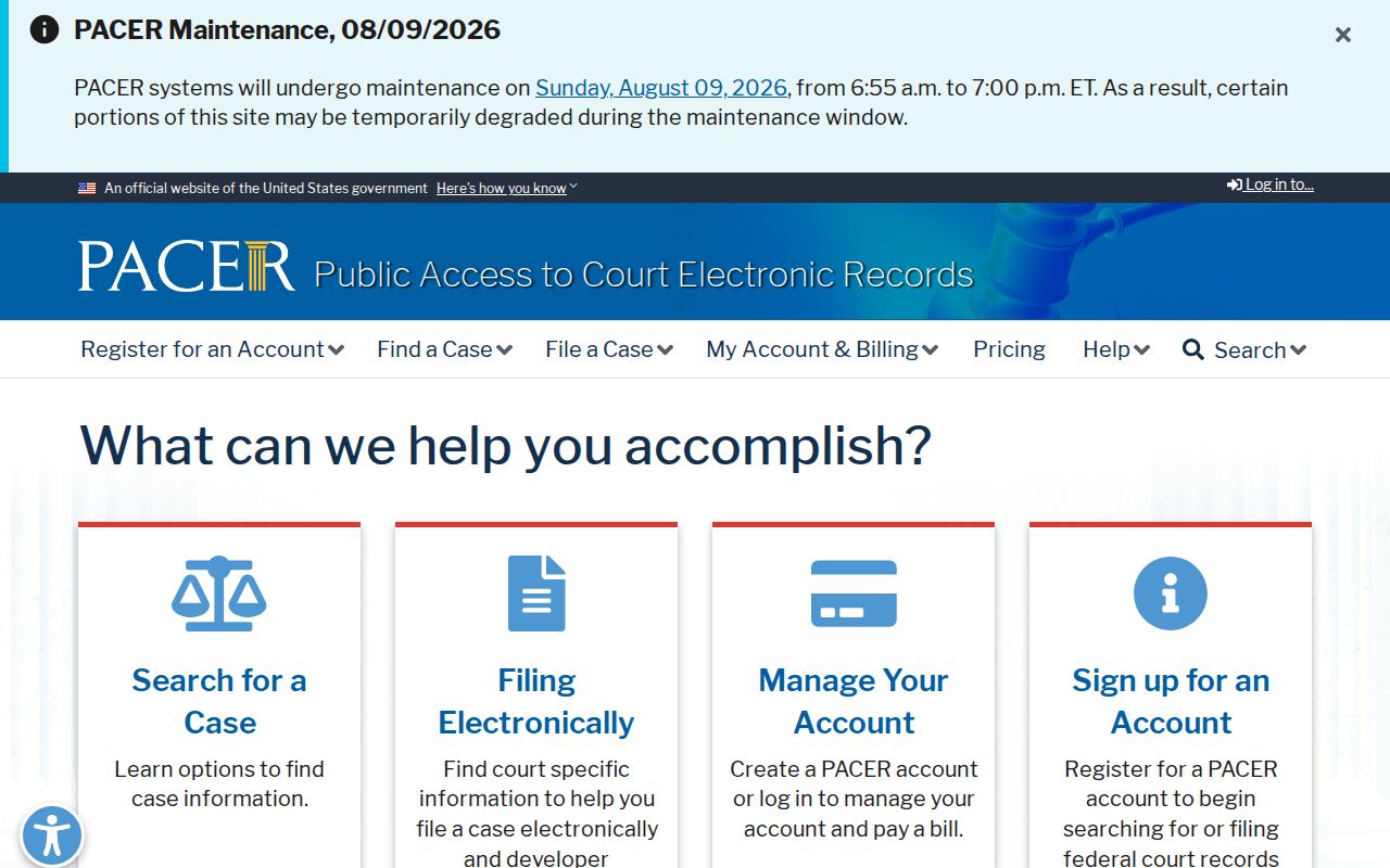 Ector County federal criminal record search through PACER